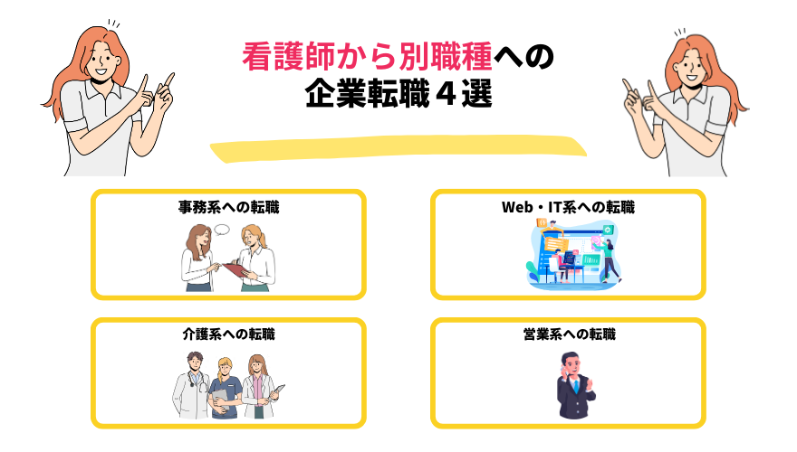 看護師　転職　企業-看護師から別職種への企業転職４選